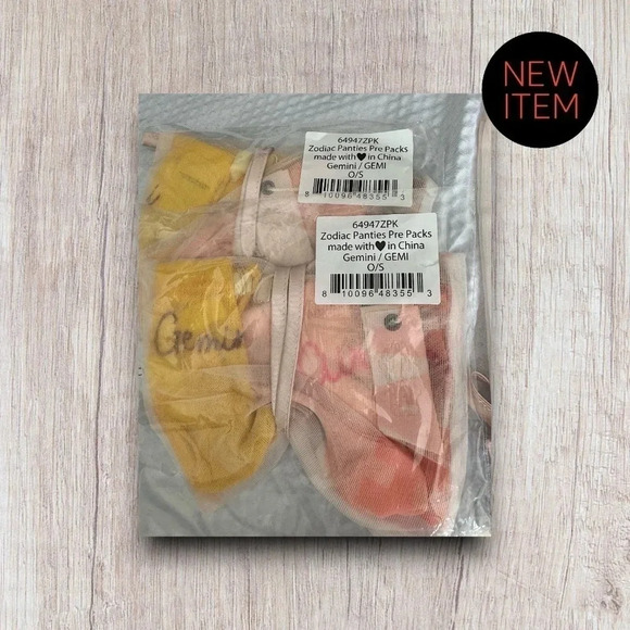 Free People x We Are HAH Zodiac 3 Pack Thongs In MultI Colors  OS Gemini & Libra - Picture 7 of 7